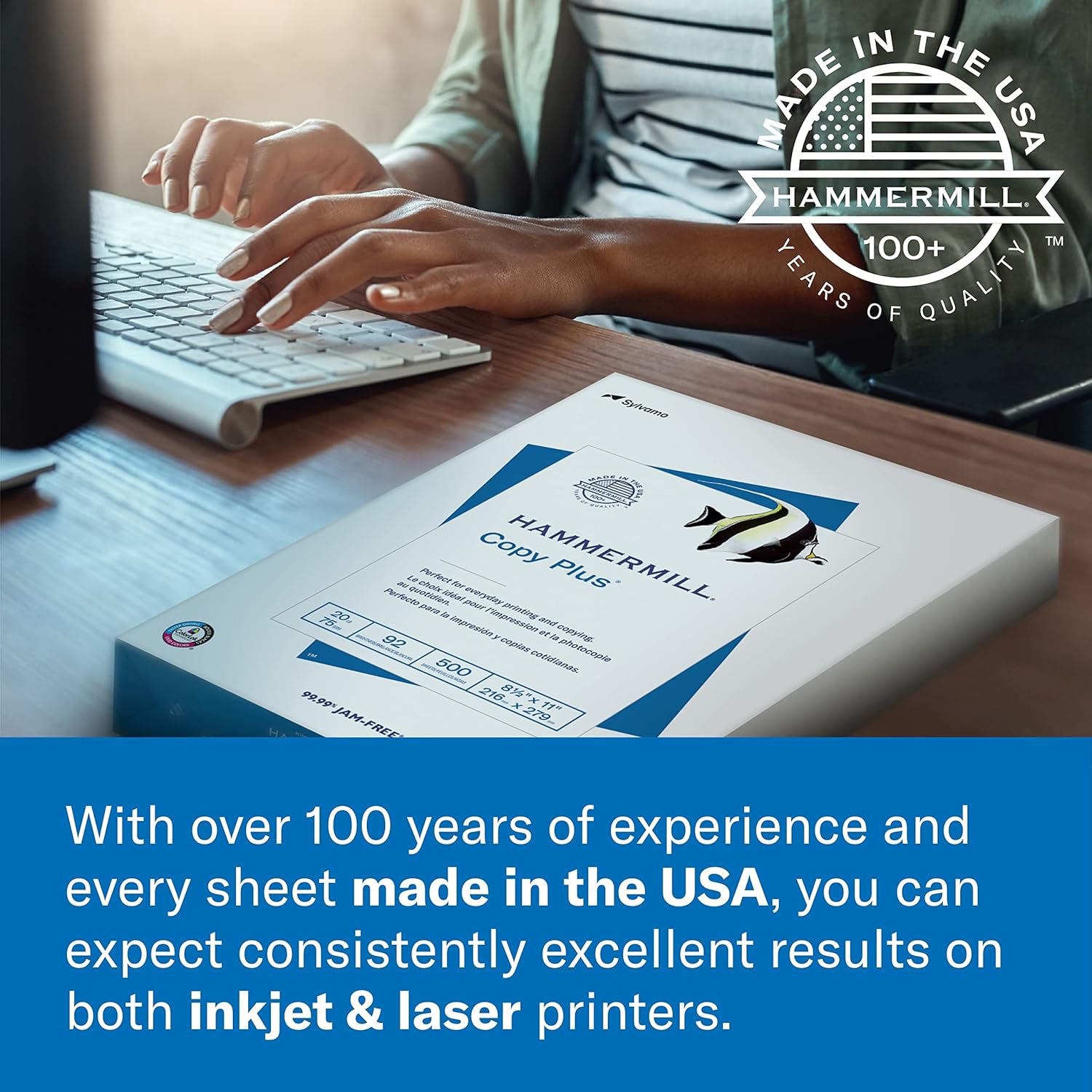 Hammermill Copy Paper 11" x 17" – Ledger, 20 lb, 92 Bright, 5 Ream Case (2,500 Sheets), Ledger/Tabloid Size Printer Paper, Made in USA