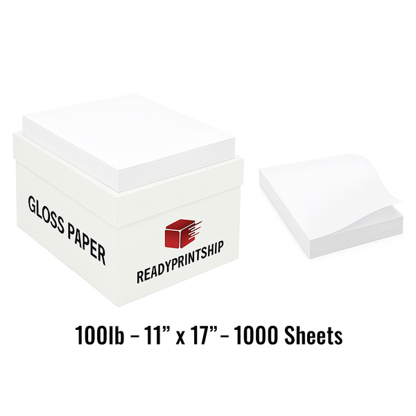 Gloss Paper 100lb, 11" x 17", 1000 Sheets, White | ReadyPrintShip
