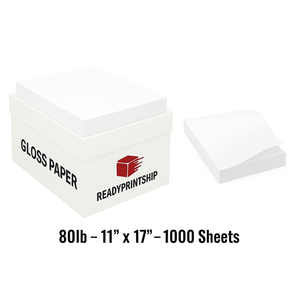 Gloss Paper 80lb, 11" x 17", 1000 Sheets, White | ReadyPrintShip