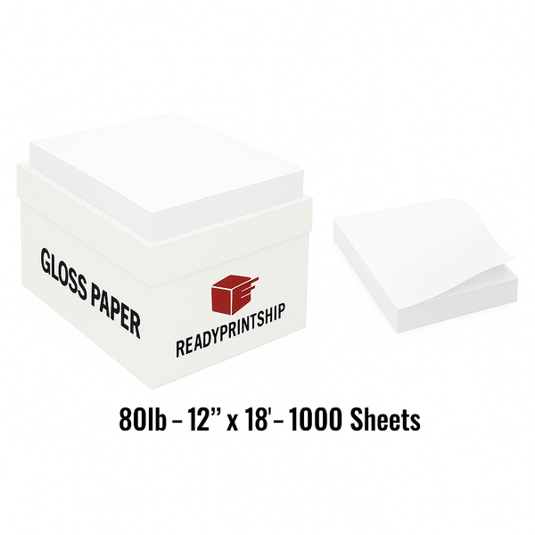 Gloss Paper 80lb, 12" x 18", 1000 Sheets, White | ReadyPrintShip