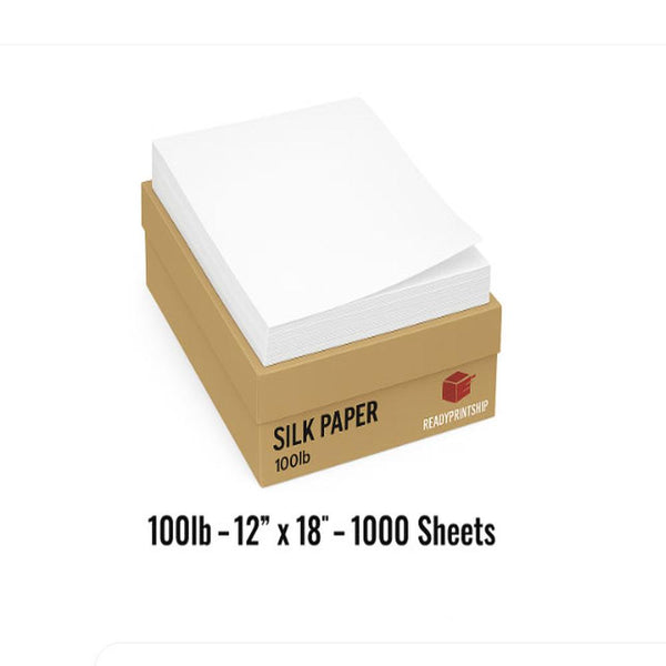 Silk Paper 100lb, 12" x 18", 1000 Sheets, White | ReadyPrintShip
