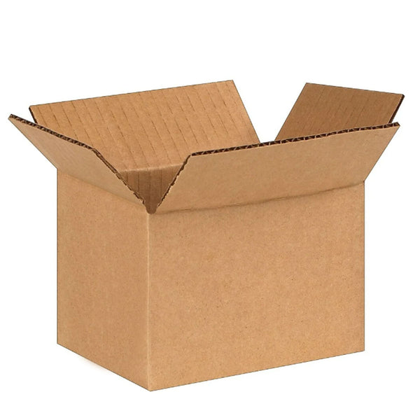 ReadyPrintShip Corrugated Shipping Box - Kraft - 6" L x 4" W x 4" H - 32ECT - Light Duty - 25 Pack