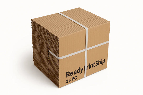 ReadyPrintShip Multi-Depth Corrugated Shipping Box - 8.75" L x 6" W x 11.25" H - 32ECT - Light Duty  - 25 Pack